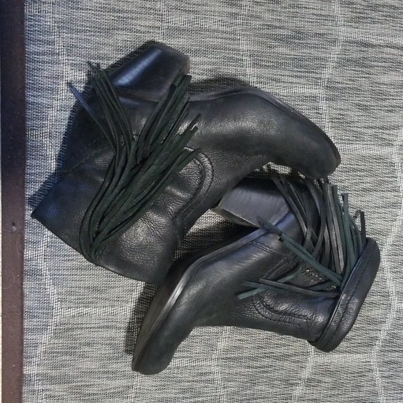 Sam Edelman Black Leather Fringe Booties - Picture 7 of 7